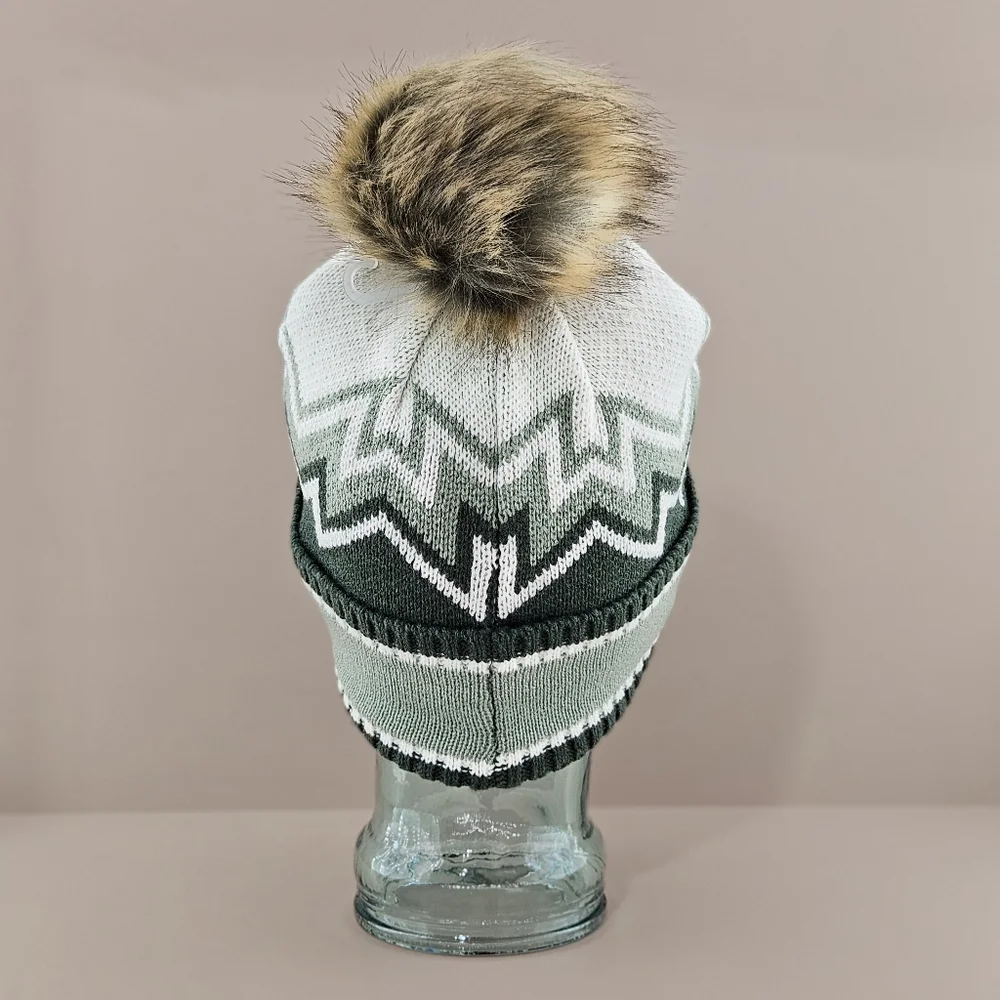 Hunter Hat Beanie Green Multi Fair Isle Pompom Cottagecore Outdoor Fall Winter